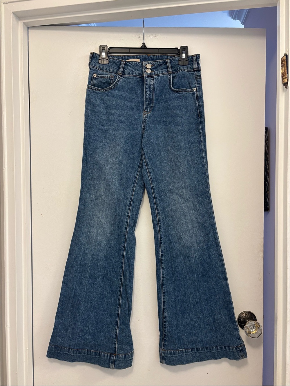 Pilcro Anthropologie Women's Blue Flared Jeans - Classic High-Rise  29